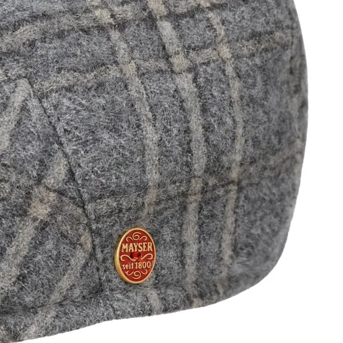 Men Merlino Casual Flat Cap With Ear Flaps Grayblue Mayser Flat Caps