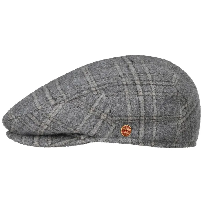 Men Merlino Casual Flat Cap With Ear Flaps Grayblue Mayser Flat Caps