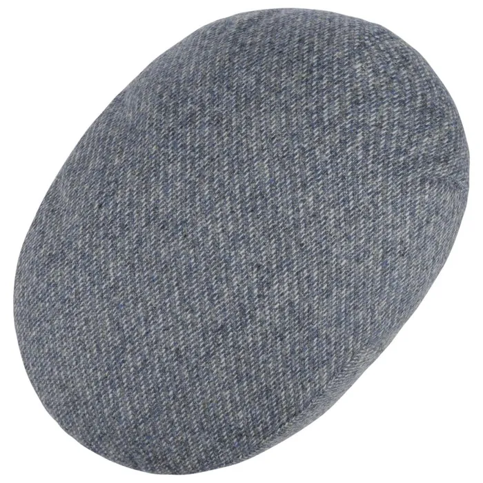 Men Merlino Check Flat Cap With Ear Flaps Grayblue Mayser Flat Caps