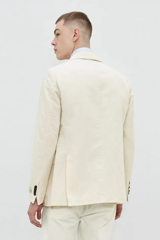 Men MONSTER 8211 Cotton Linen Doublebreasted Jacket 8211 Panna Massimo Alba Jackets and Coats Men MONSTER 8211 Cotton Linen Doublebreasted Jacket 8211 Panna Massimo Alba Jackets and Coats