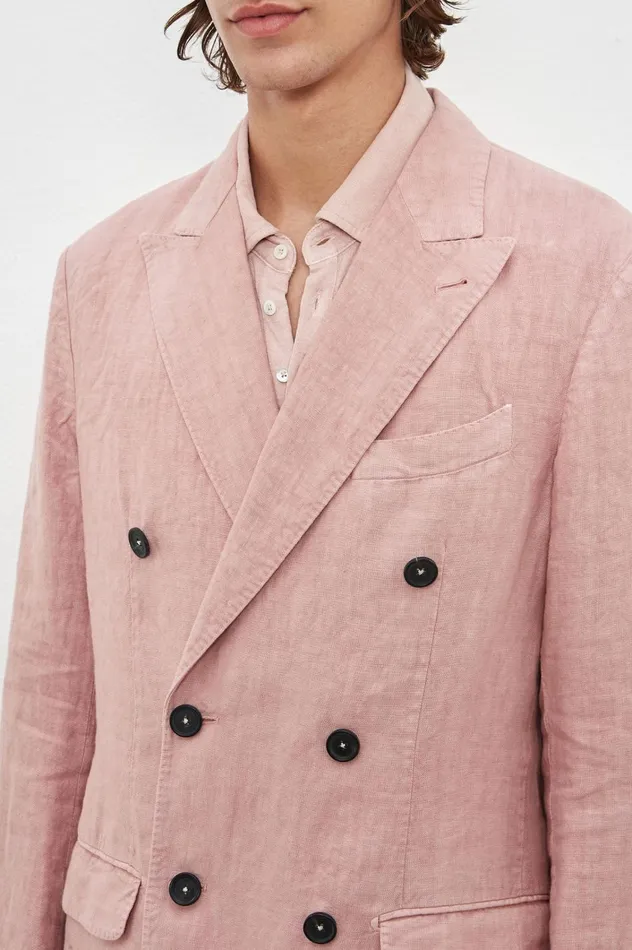 Men MONSTER 8211 Linen Doublebreasted Jacket 8211 Soft Pink Massimo Alba Jackets and Coats Men MONSTER 8211 Linen Doublebreasted Jacket 8211 Soft Pink Massimo Alba Jackets and Coats