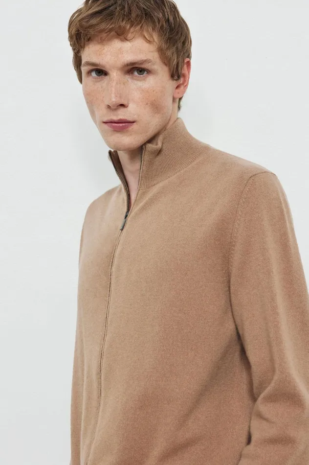 Men NOEL 8211 Cashmere Bomber 8211 Avana Massimo Alba Knitwear