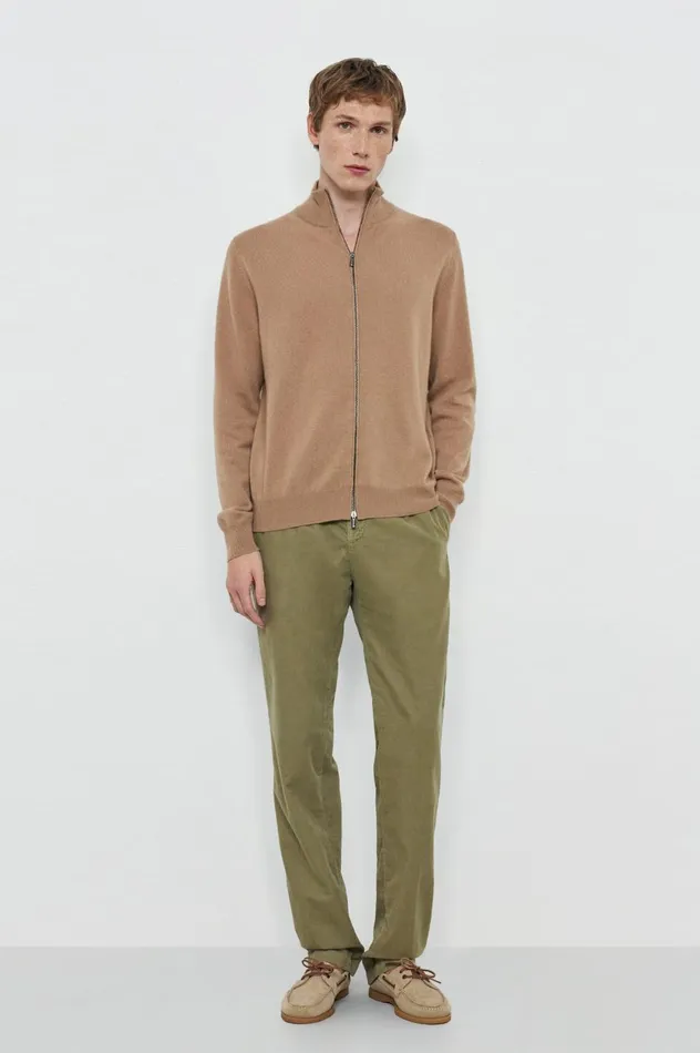 Men NOEL 8211 Cashmere Bomber 8211 Avana Massimo Alba Knitwear
