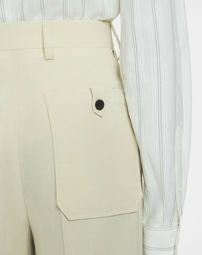 Men Pants and Shorts Lanvin Loose Fit WoolBlend Pants Mastic Men Pants and Shorts Lanvin Loose Fit WoolBlend Pants Mastic