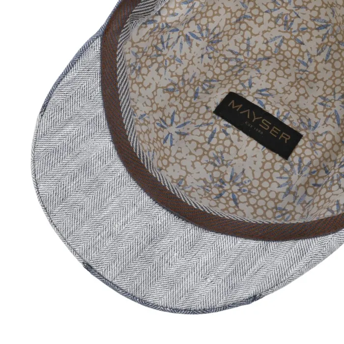 Men Prince Twotone Linen Flat Cap Blue Mayser Flat Caps Men Prince Twotone Linen Flat Cap Blue Mayser Flat Caps