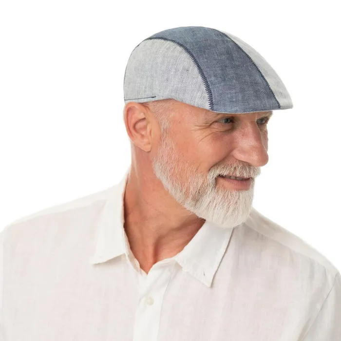 Men Prince Twotone Linen Flat Cap Blue Mayser Flat Caps Men Prince Twotone Linen Flat Cap Blue Mayser Flat Caps