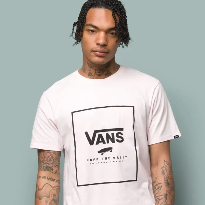 Men Print Box TShirt Vans Cool PinkBlack TShirts and Tanks Vans