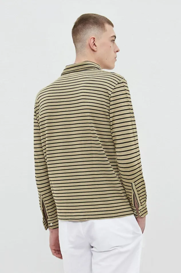 Men RAYA 8211 Cotton Linen Jersey Long Sleeve Polo Shirt 8211 Fango Massimo Alba TShirts and Polos Men RAYA 8211 Cotton Linen Jersey Long Sleeve Polo Shirt 8211 Fango Massimo Alba TShirts and Polos