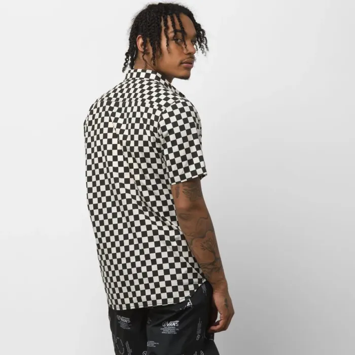 Men Shirts and Flannels Vans Cypress Checker Buttondown Shirt BlackWhitecaps Men Shirts and Flannels Vans Cypress Checker Buttondown Shirt BlackWhitecaps