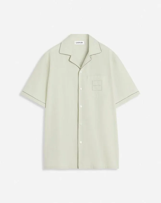 Men Shirts Lanvin Fluid Cotton Bowling Shirt Mastic