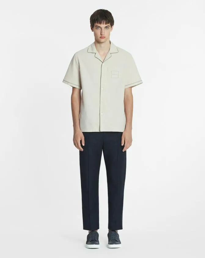 Men Shirts Lanvin Fluid Cotton Bowling Shirt Mastic Men Shirts Lanvin Fluid Cotton Bowling Shirt Mastic