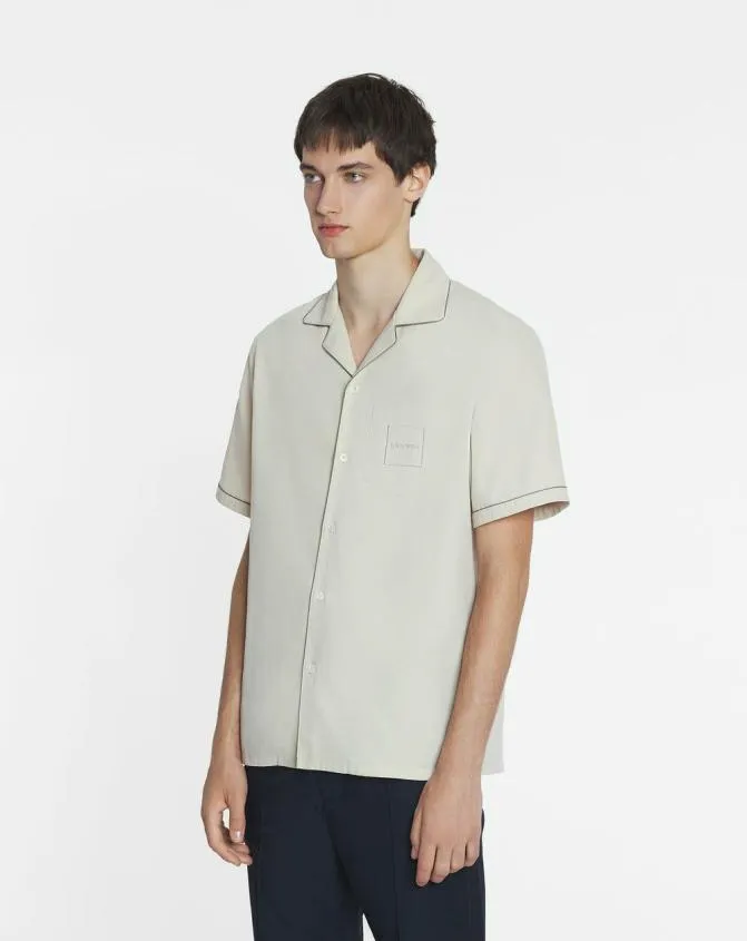 Men Shirts Lanvin Fluid Cotton Bowling Shirt Mastic Men Shirts Lanvin Fluid Cotton Bowling Shirt Mastic