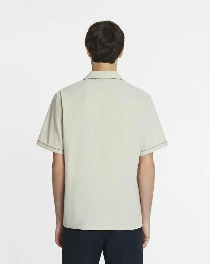 Men Shirts Lanvin Fluid Cotton Bowling Shirt Mastic Men Shirts Lanvin Fluid Cotton Bowling Shirt Mastic