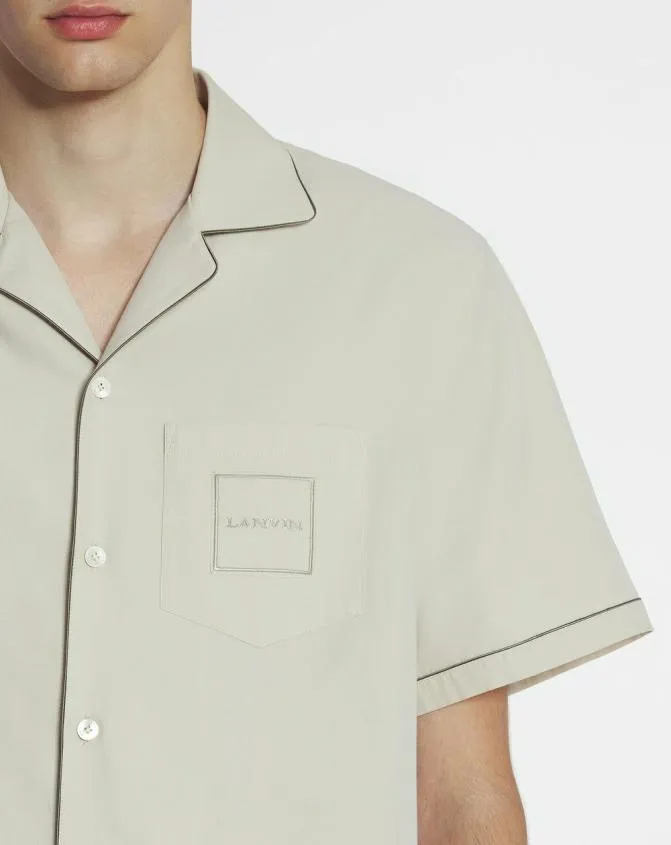Men Shirts Lanvin Fluid Cotton Bowling Shirt Mastic Men Shirts Lanvin Fluid Cotton Bowling Shirt Mastic