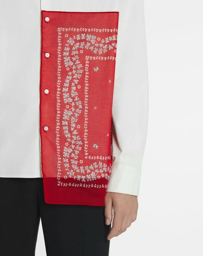Men Shirts Lanvin Straight Bandana Shirt Off White Men Shirts Lanvin Straight Bandana Shirt Off White