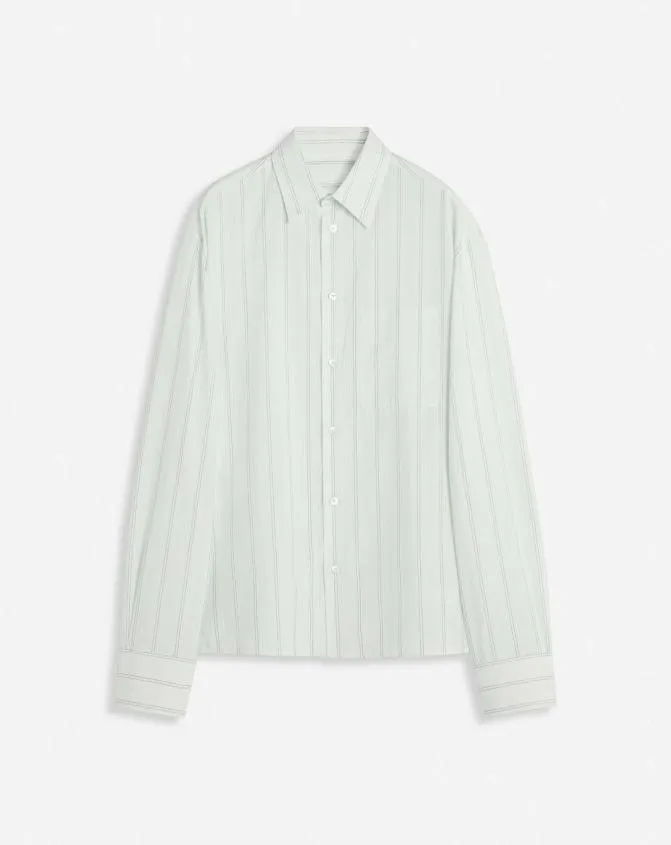 Men Shirts Lanvin Straight Cotton Shirt Whiteblack