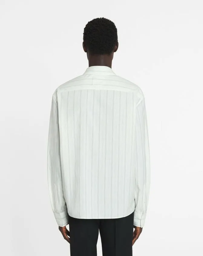 Men Shirts Lanvin Straight Cotton Shirt Whiteblack Men Shirts Lanvin Straight Cotton Shirt Whiteblack