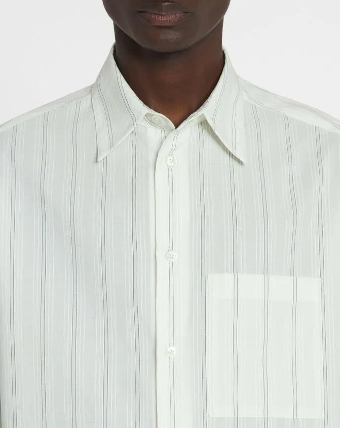 Men Shirts Lanvin Straight Cotton Shirt Whiteblack Men Shirts Lanvin Straight Cotton Shirt Whiteblack