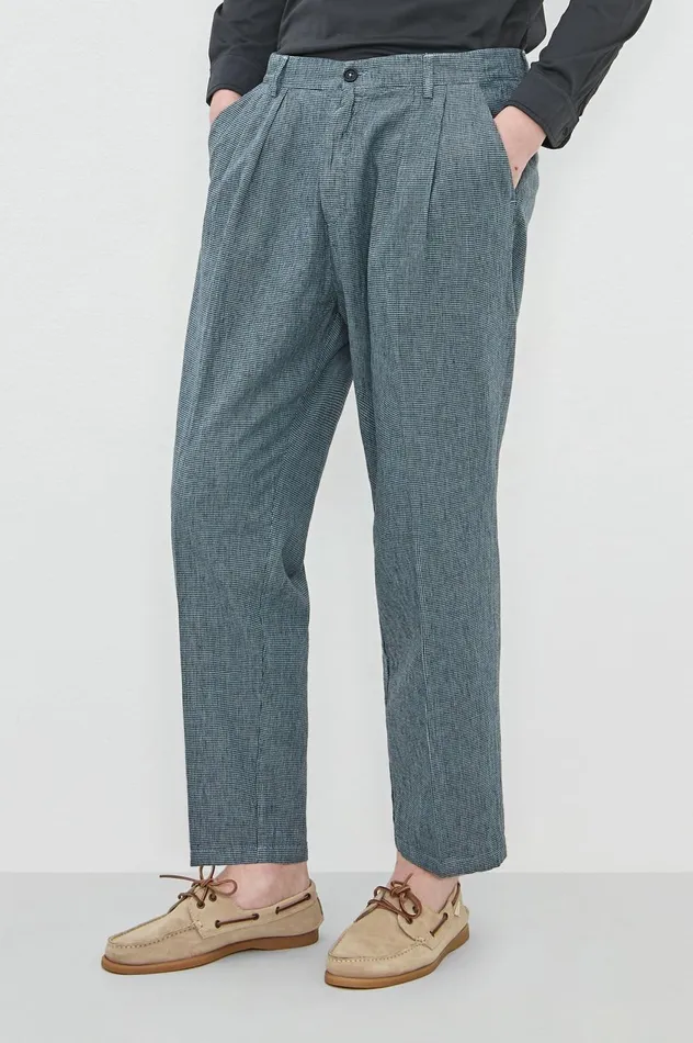 Men STAN 8211 Cotton Linen Trousers 8211 Avio Massimo Alba Trousers and Shorts Men STAN 8211 Cotton Linen Trousers 8211 Avio Massimo Alba Trousers and Shorts