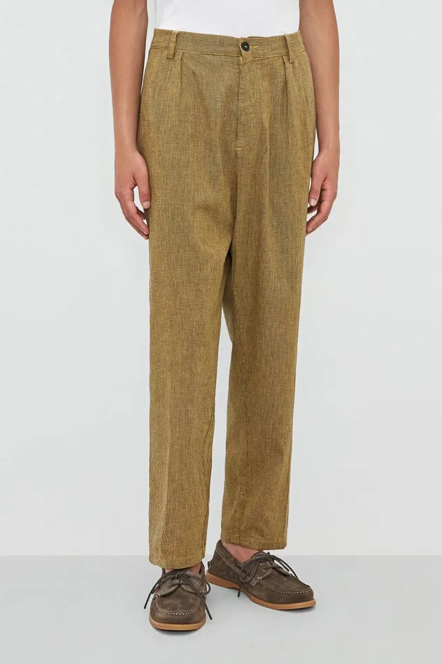 Men STAN 8211 Cotton Linen Trousers 8211 Mostarda Massimo Alba Trousers and Shorts Men STAN 8211 Cotton Linen Trousers 8211 Mostarda Massimo Alba Trousers and Shorts
