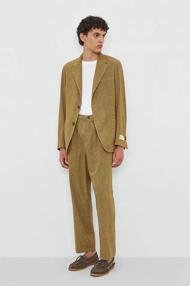 Men STAN 8211 Cotton Linen Trousers 8211 Mostarda Massimo Alba Trousers and Shorts Men STAN 8211 Cotton Linen Trousers 8211 Mostarda Massimo Alba Trousers and Shorts