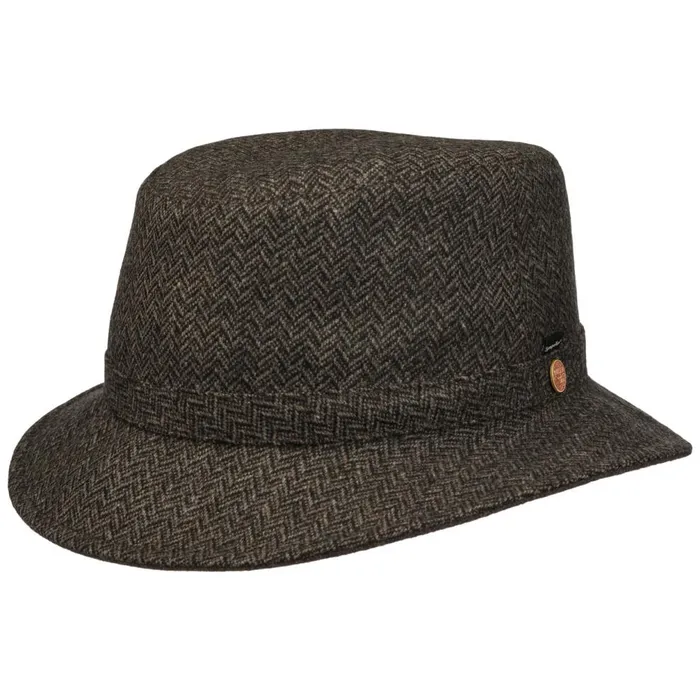 Men Stuart Classic Wool Sympatex Hat Brown Mayser Traveler Hats Men Stuart Classic Wool Sympatex Hat Brown Mayser Traveler Hats