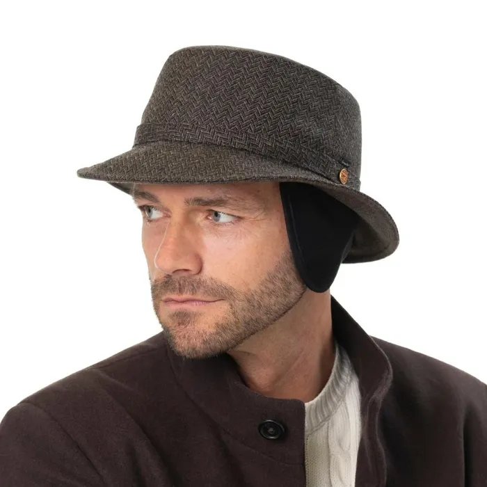 Men Stuart Classic Wool Sympatex Hat Brown Mayser Traveler Hats Men Stuart Classic Wool Sympatex Hat Brown Mayser Traveler Hats