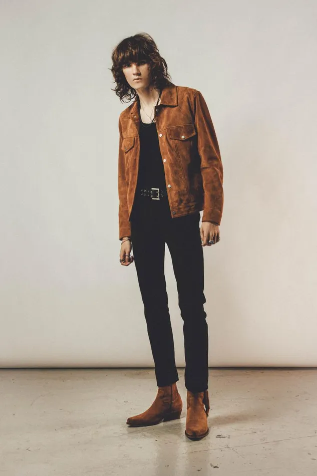 Men Suede Trucker Jacket Tobacco Suede OTHER LEATHER JACKETS