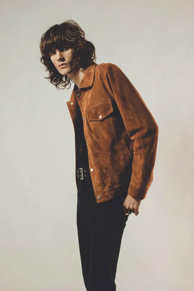 Men Suede Trucker Jacket Tobacco Suede OTHER LEATHER JACKETS