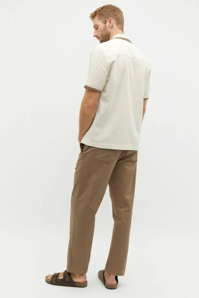 Men TShirts and Sweaters Seed Heritage Contrast Detail Shirt Ivory