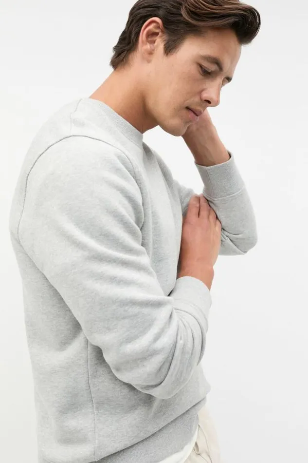 Men TShirts and Sweaters Seed Heritage Crew Sweatshirt Silver Marle