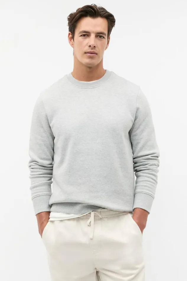 Men TShirts and Sweaters Seed Heritage Crew Sweatshirt Silver Marle