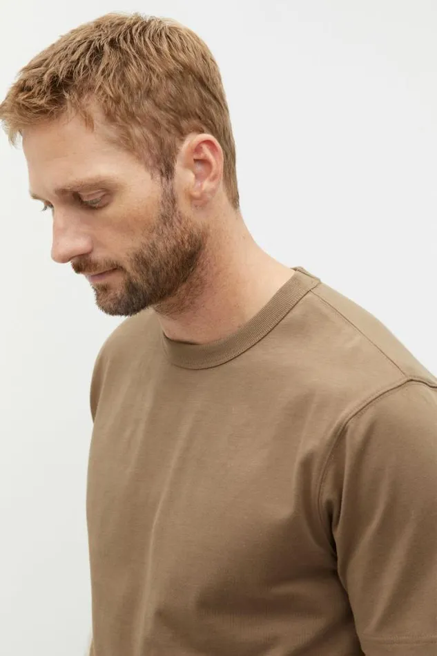 Men TShirts and Sweaters Seed Heritage Crew Tee Dark Nougat