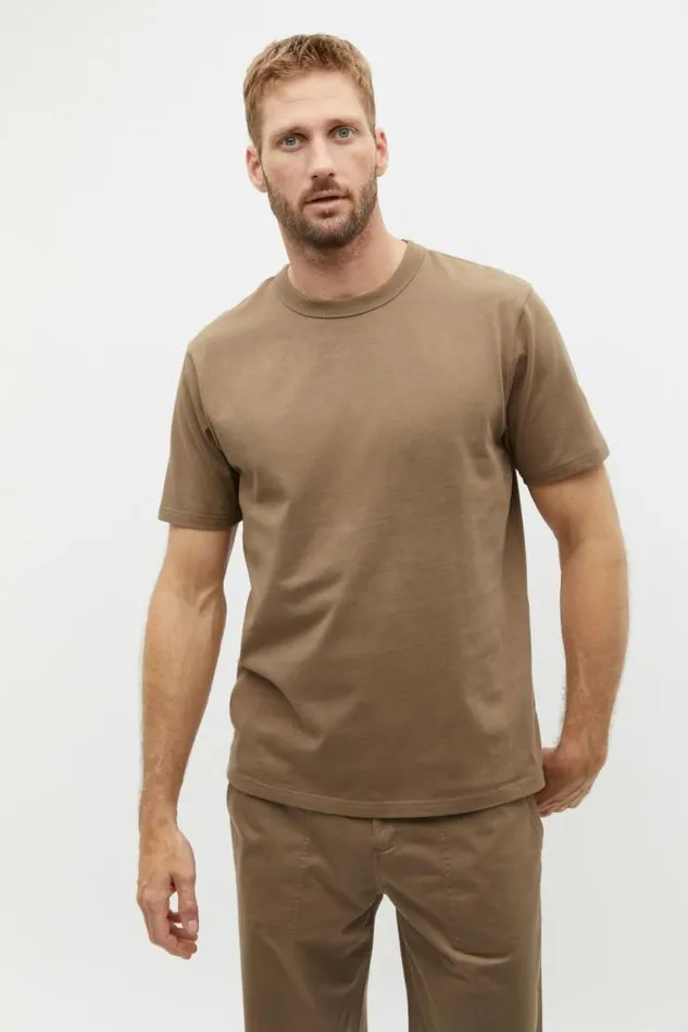 Men TShirts and Sweaters Seed Heritage Crew Tee Dark Nougat