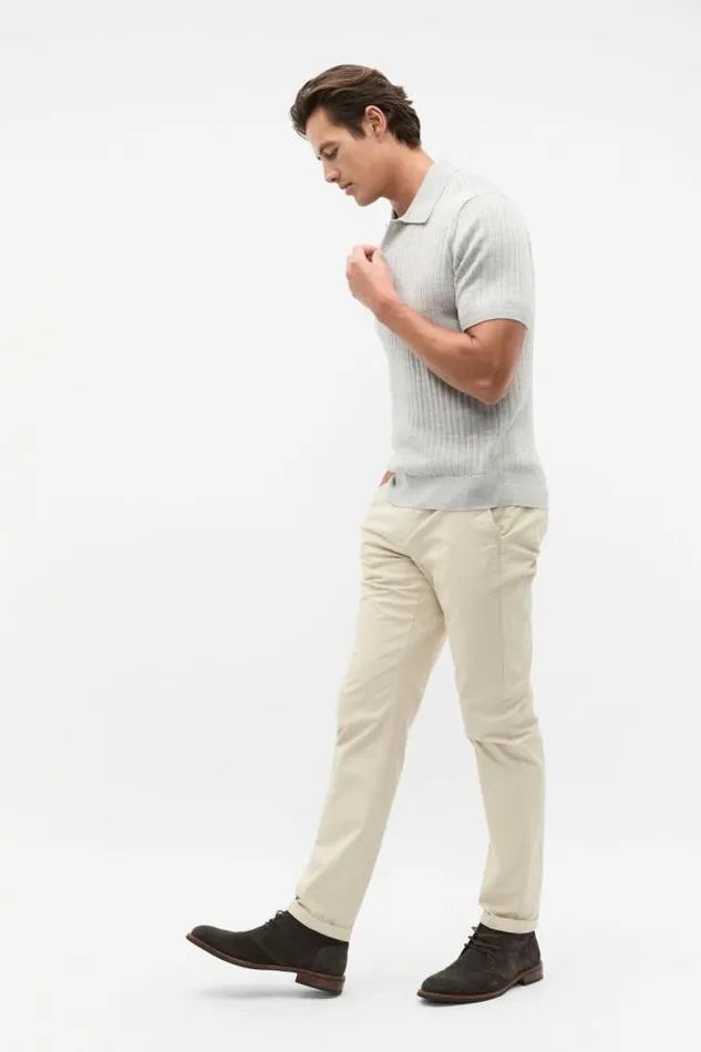 Men TShirts and Sweaters Seed Heritage Merino Wool Polo Silver Marle