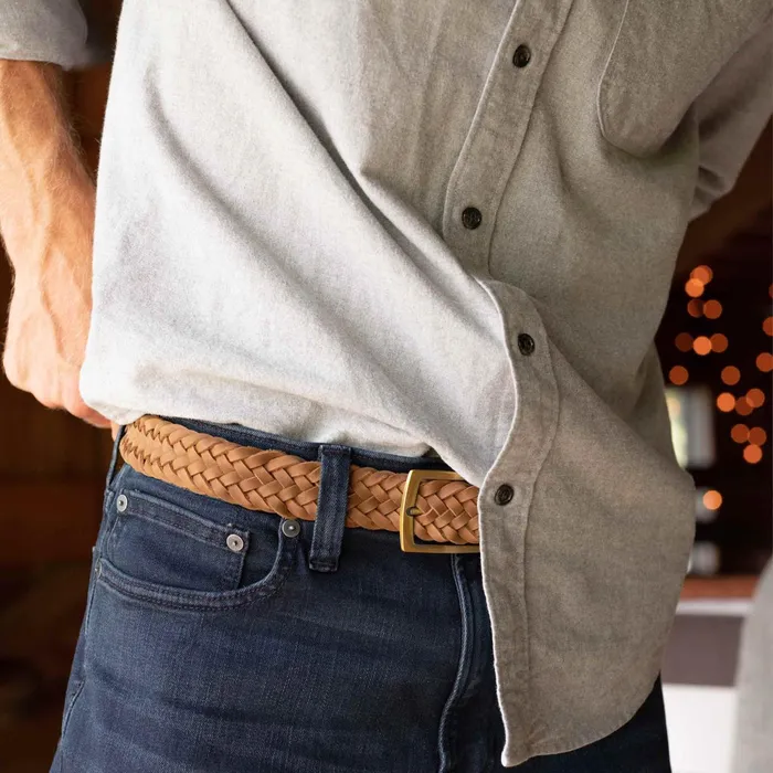 Men Teyo Woven Belt Tobacco Nisolo Belts