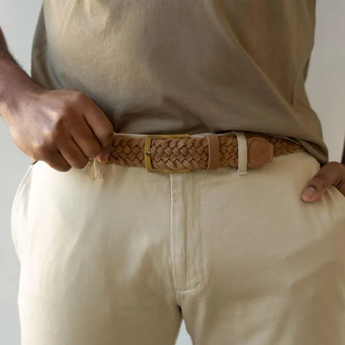 Men Teyo Woven Belt Tobacco Nisolo Belts