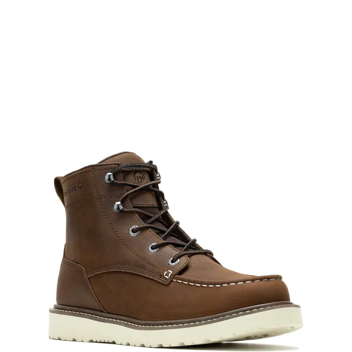 Men Trade Wedge Unlined 6034MocToe Work Boot Dark Brown Wolverine Soft Toe