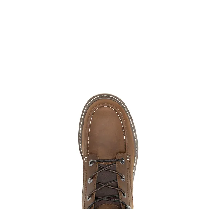 Men Trade Wedge Unlined 6034MocToe Work Boot Dark Brown Wolverine Soft Toe