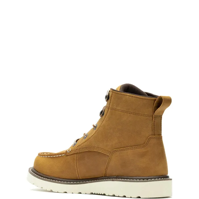 Men Trade Wedge Unlined 6034MocToe Work Boot Tan Wolverine Soft Toe