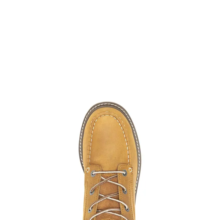 Men Trade Wedge Unlined 6034MocToe Work Boot Tan Wolverine Soft Toe