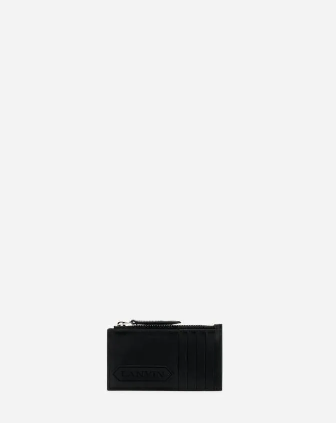 Men Wallets and Small Leather Goods Lanvin Signature Leather Cardholder Black Men Wallets and Small Leather Goods Lanvin Signature Leather Cardholder Black