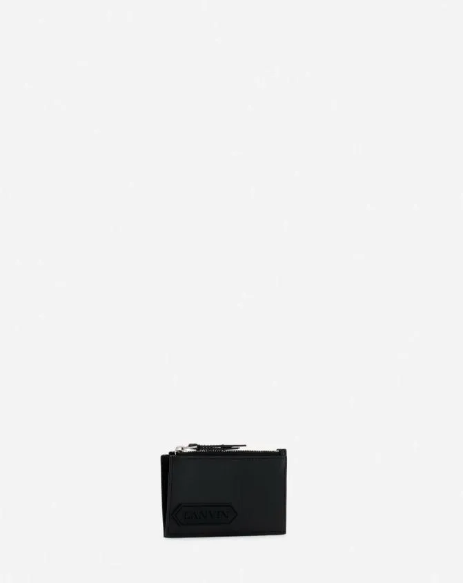Men Wallets and Small Leather Goods Lanvin Signature Leather Cardholder Black Men Wallets and Small Leather Goods Lanvin Signature Leather Cardholder Black