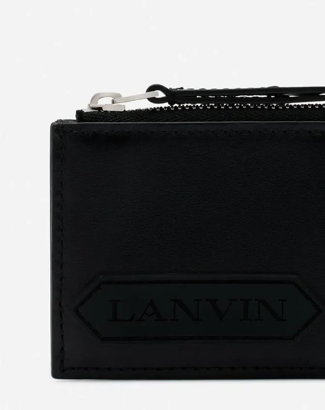 Men Wallets and Small Leather Goods Lanvin Signature Leather Cardholder Black Men Wallets and Small Leather Goods Lanvin Signature Leather Cardholder Black