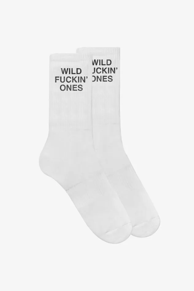 Men Wild Fuckin Ones Socks White OTHER SOCKS