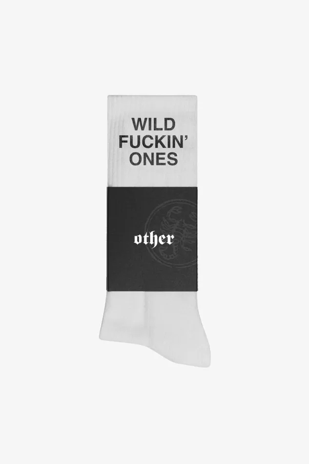 Men Wild Fuckin Ones Socks White OTHER SOCKS