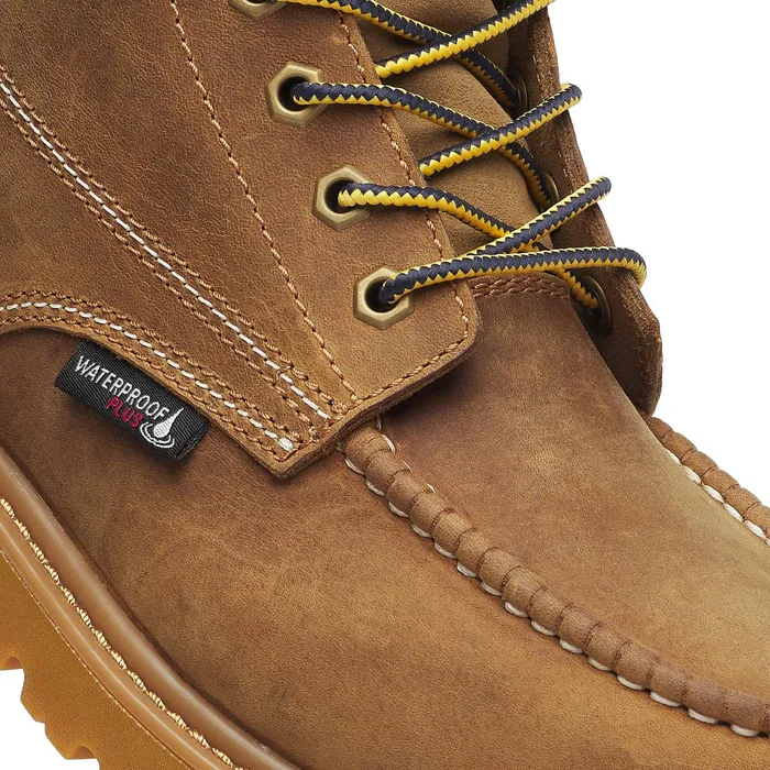 Men Wolverine X Valiant University Of Michigan Floorhand Moc Toe Work Boot Tan Wolverine Soft Toe