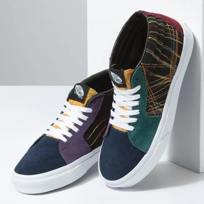 MenWomen Classics Shoes Vans Frenzy Sk8Mid Dark Rainbow MenWomen Classics Shoes Vans Frenzy Sk8Mid Dark Rainbow