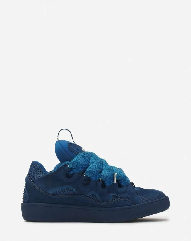 MenWomen Curb Lanvin Curb Leather Sneakers Petrol Blue