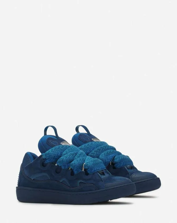 MenWomen Curb Lanvin Curb Leather Sneakers Petrol Blue MenWomen Curb Lanvin Curb Leather Sneakers Petrol Blue